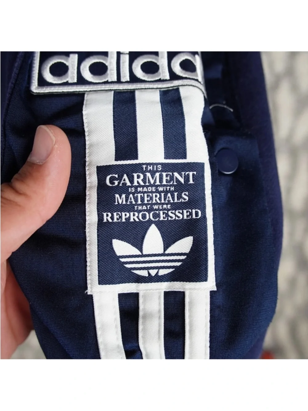 Adidas Originals Re-Process Adicolor Pullover Hoodie Mens Medium Blue Striped